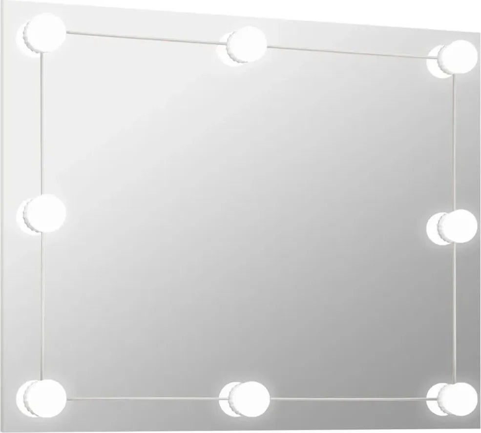 Nowoczesne prostokątne lustro z oświetleniem LED 80x60 cm L4-H97