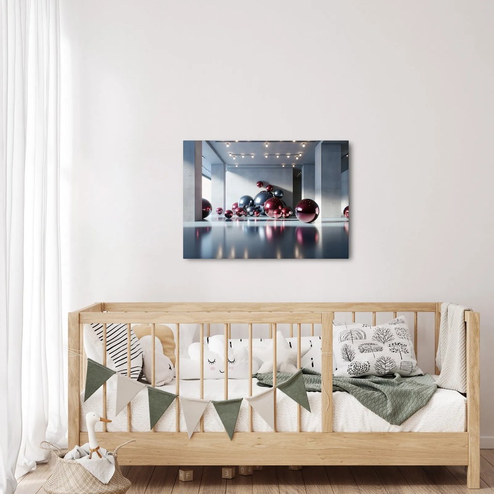 Obraz - 3D przestrzeń z kulami II. (70x50 cm)