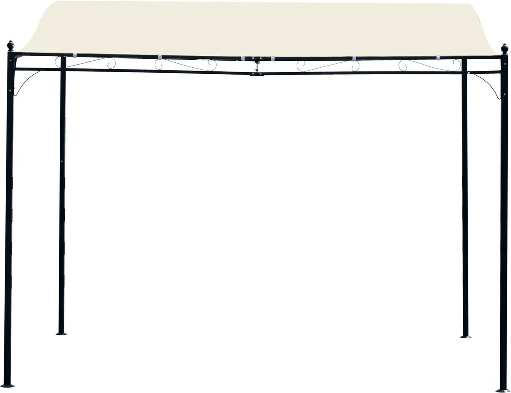 Outsunny Pergola Ogrodowa 3x3 297x297 cm Zadaszenie Tarasu Kremowa | Aosom PL
