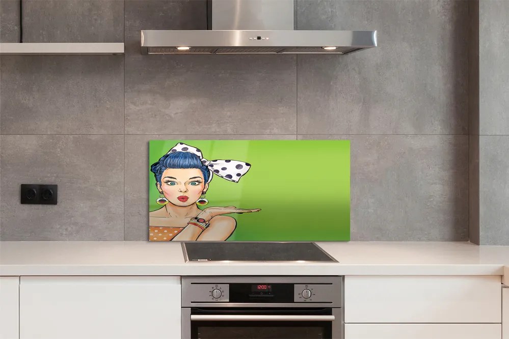 Panel nad Blat Kuchenny Kobieta z Czerwonymi Ustami i Kokardą