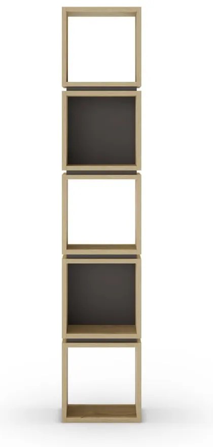 Czarny regał w dekorze dębu 32x167 cm Lofty – Marckeric
