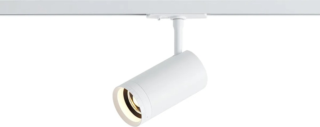 Nowoczesny reflektor biały do systemu szynowego 1-fazowego z diodą LED, obrotowy i przechylny - Iconic Zoom
