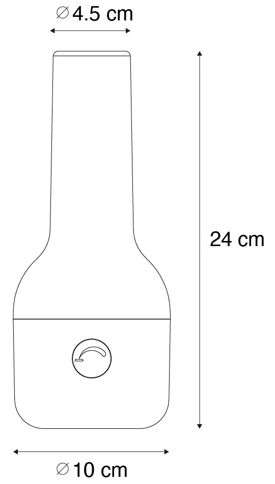 Zestaw 2 zewnętrznych lamp stołowych złotych z białym, z ładowalnym LED - Haard