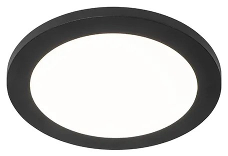 Plafon / Lampy sufitowe LED okrągły czarny 22.5cm 3-stopniowe ściemnianie IP44 - Steve Nowoczesny Oswietlenie wewnetrzne