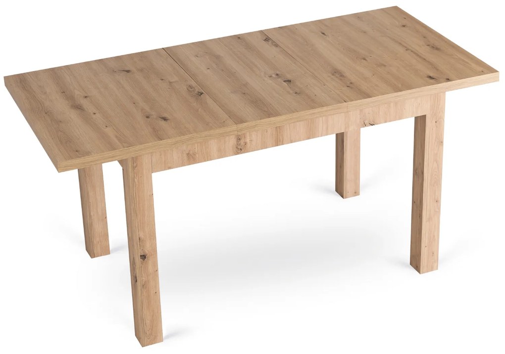 Zestaw Stół Prostokątny SKUBI Rozkładany 120-160 cm Dąb Artisan i 6 Krzeseł SCANDI Szare/Dąb