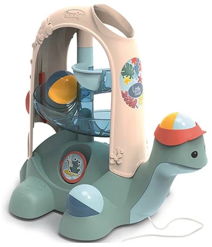 Smoby little żółw do ciągnięcia ze zjeżdżalnią dla piłeczek 12m+