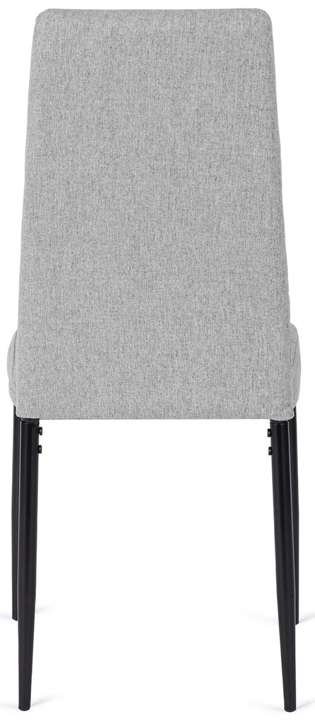 Zestaw Stół Prostokątny Rozkładany CLARK 120-160 cm Dąb Artisan/Czarny i 6 Krzeseł Tapicerowanych TEX Szarych