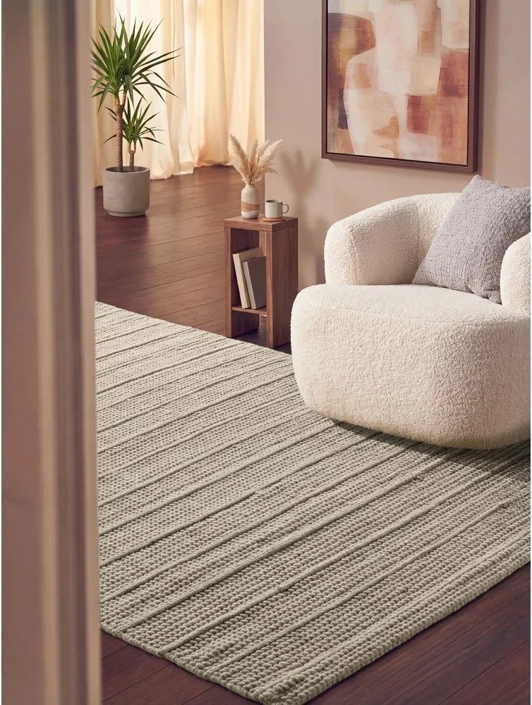 Kremowy wełniany dywan tkany ręcznie 80x150 cm Camden Parker – Ted Baker