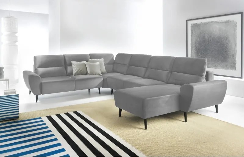 Narożnik BOSCO XL zestaw z elektryczną funkcją regulacji tkanina Monolith 85 Popielaty WERSAL