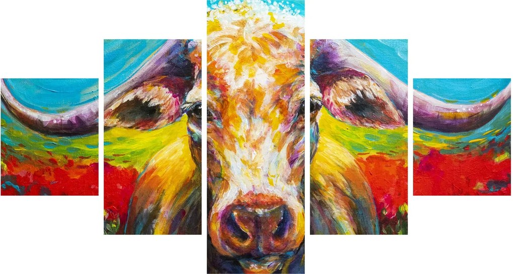 Obraz - Malowana krowa (125x70 cm)