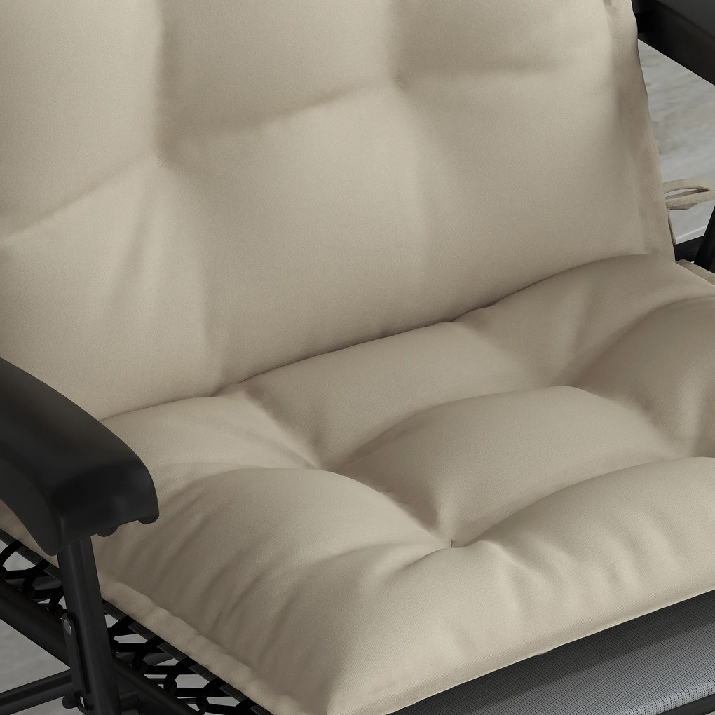 Outsunny Zestaw 2 poduszek na leżak ogrodowy, Wodoodporne, Beżowe, 50x116x5 cm