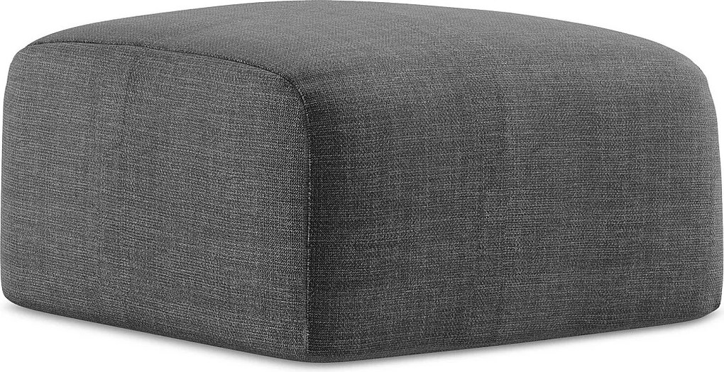 Pufa - z tkaniny strukturalnej - ciemny szary - LEILA