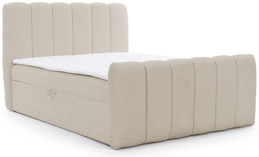 Beżowe tapicerowane łóżko chmurka H8-E12