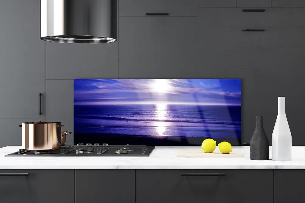 Panel Szklany do Kuchni Słoneczny Odblask Na Falach