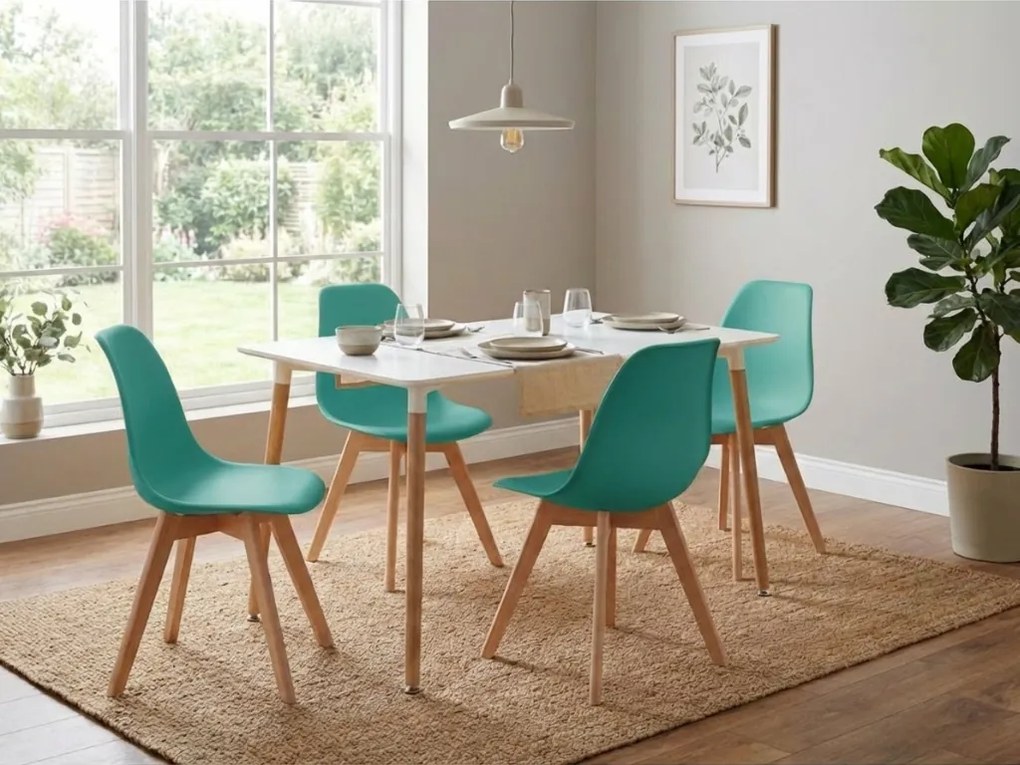 PROMOCJA Zielone krzesło KITO z bukowymi nogami II gatunek