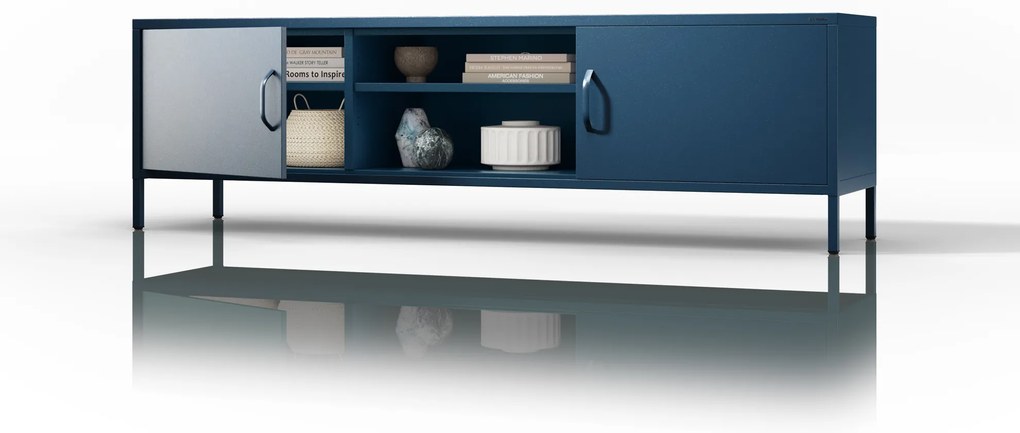 Szafka RTV długa XL granatowa ROSARIA 1700 x 400 x 500 mm
