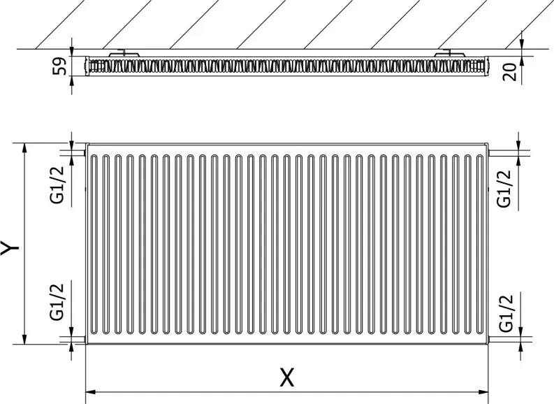 Mexen C11 grzejnik płytowy 900 x 1600 mm, podłączenie boczne, 2037 W, biały - W411-090-160-00