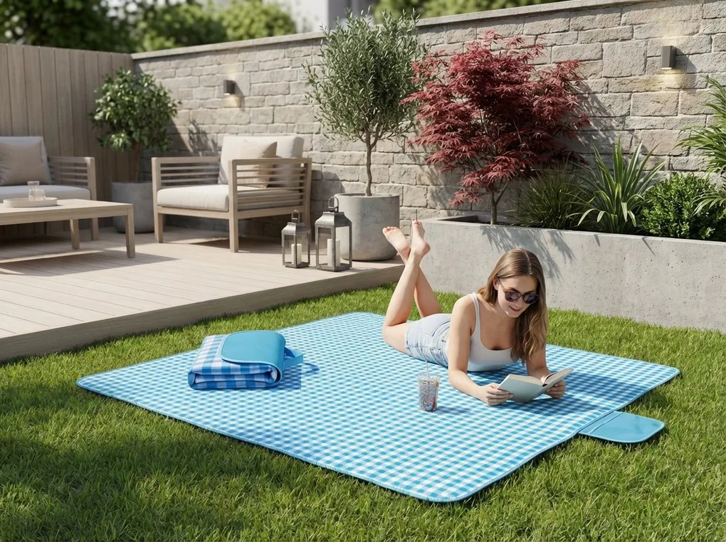 Składana mata plażowa na piknik PIKNIX 145x200 cm - różne kolory Kolor: Niebieski