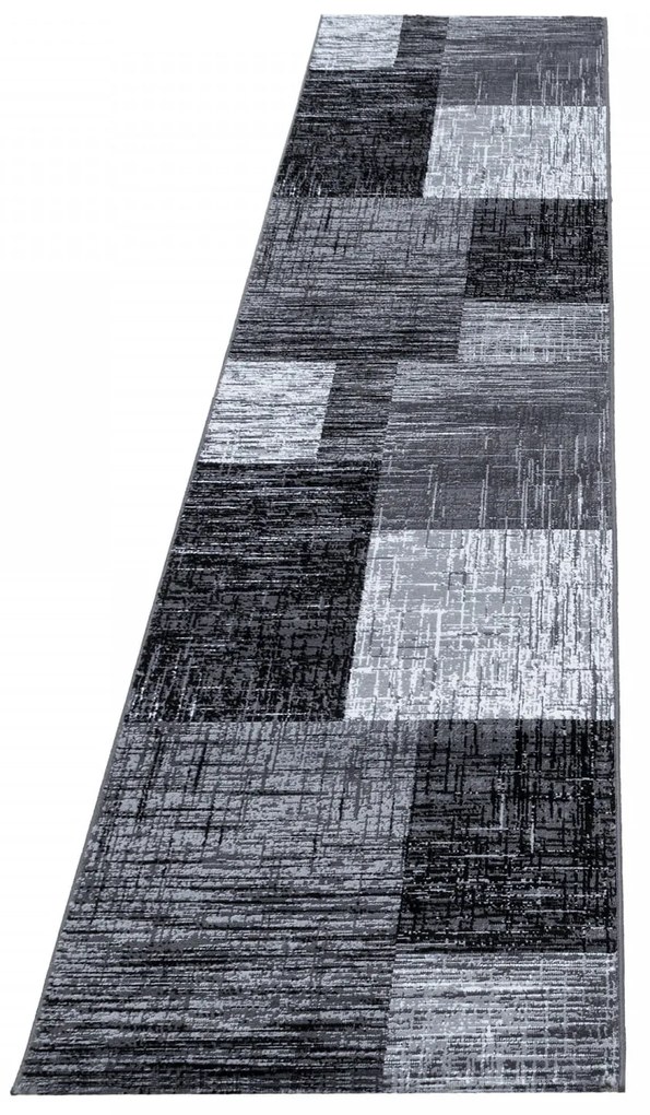 Dywan nowoczesny Plus prostokąty szaro-czarny 80 cm x 300 cm