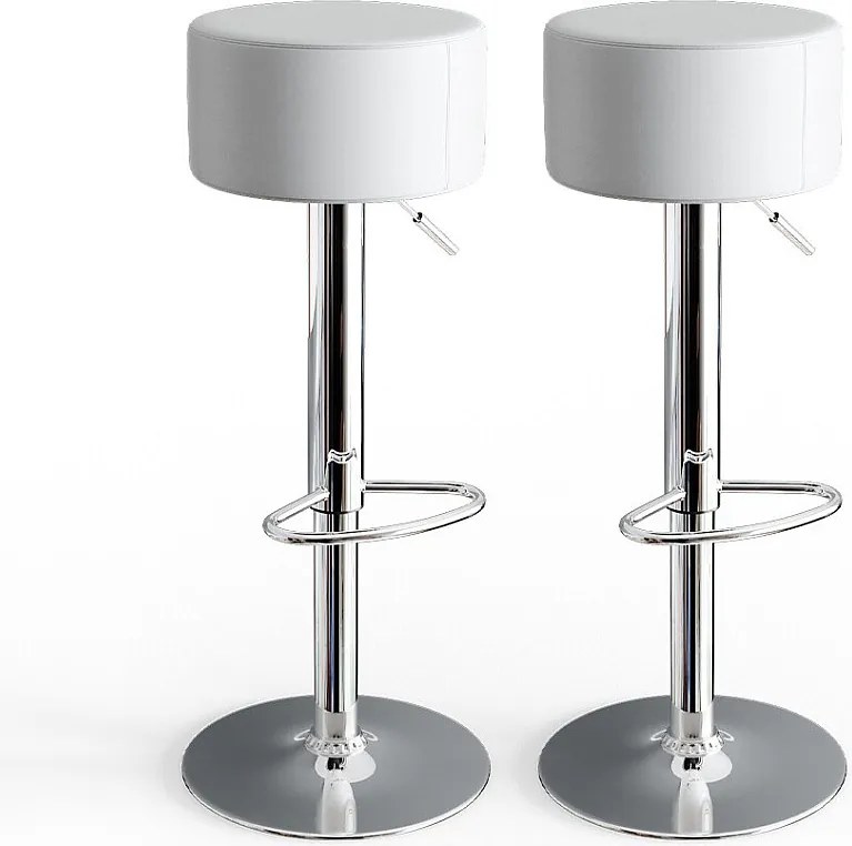 Stołek barowy zestaw 2 biały 33x33x92