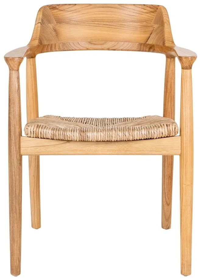 Krzesło z podłokietnikami z litego drewna w naturalnym kolorze Getafe – House Nordic