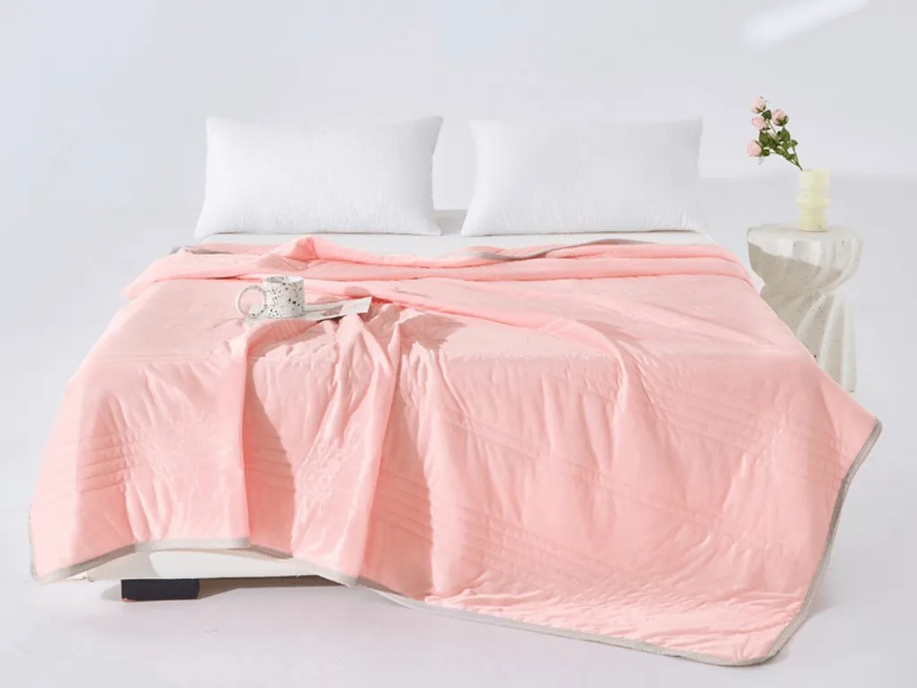 Chłodząca letnia kołdra CELIA, łososiowa Rozmiar: 200 x 220 cm