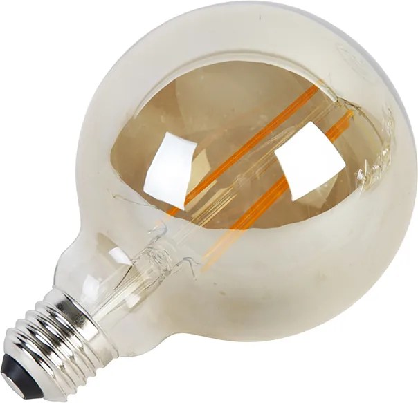 Zestaw 5 żarówek LED E27 z 3-stopniowym ściemnianiem, G95, szkło złote, 5W, 380lm, 2200K