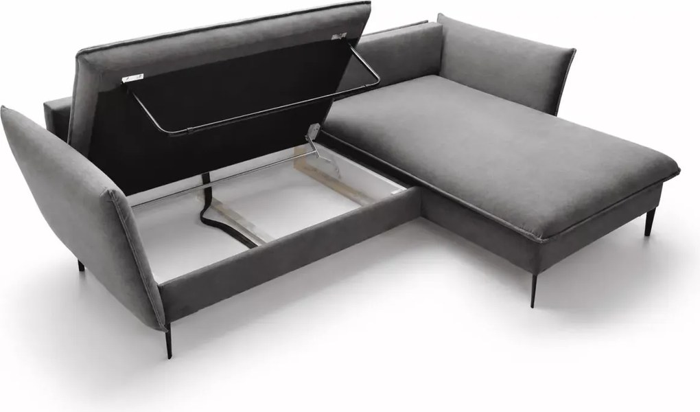 Narożnik Kaspian rozkładany z pojemnikiem na pościel funkcja spania 224x139 cm nowoczesny sofa rogowa
