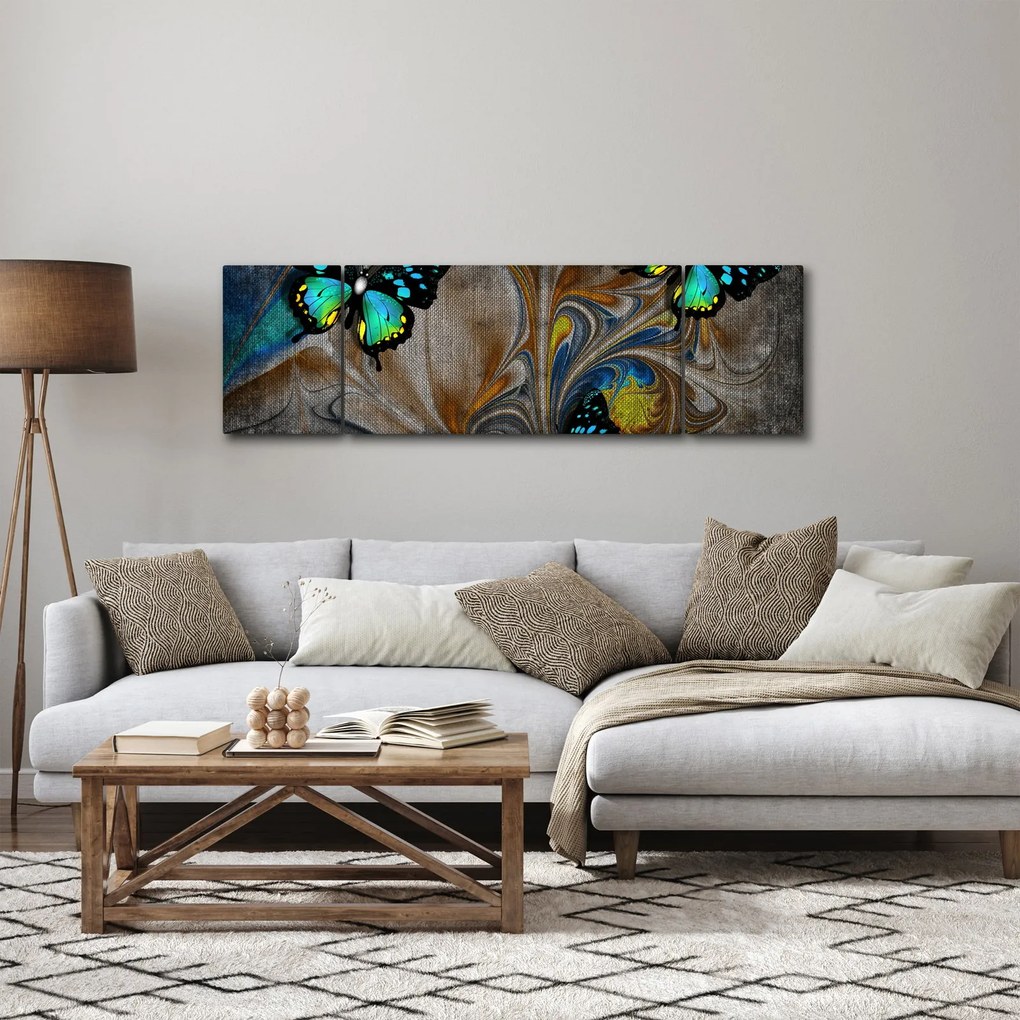 Obraz - Jasne motyle na zdjęciu (170x50 cm)