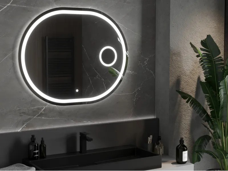 Mexen Umba lustro łazienkowe podświetlane z lusterkiem kosmetycznym 100 x 80 cm, LED 6000K, antypara - 9822-100-080-611-00