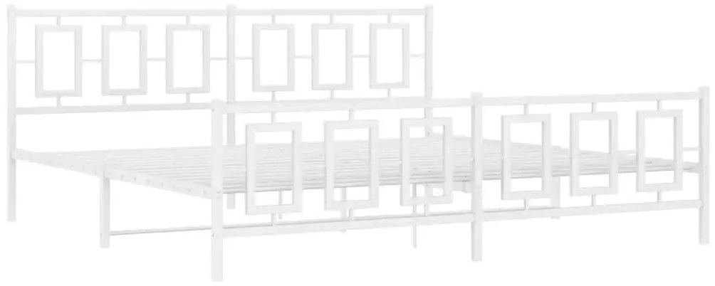 Białe metalowe łóżko małżeńskie 180x200 cm B9-T48