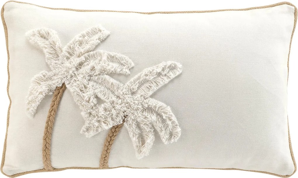 Bawełniana poduszka dekoracyjna z tuftowaną palmą, 30 x 50 cm