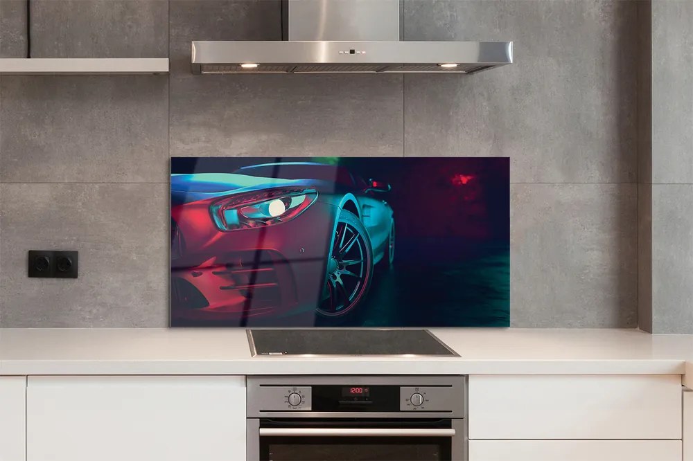 Panel szklany do Kuchni Światła Samochodowe