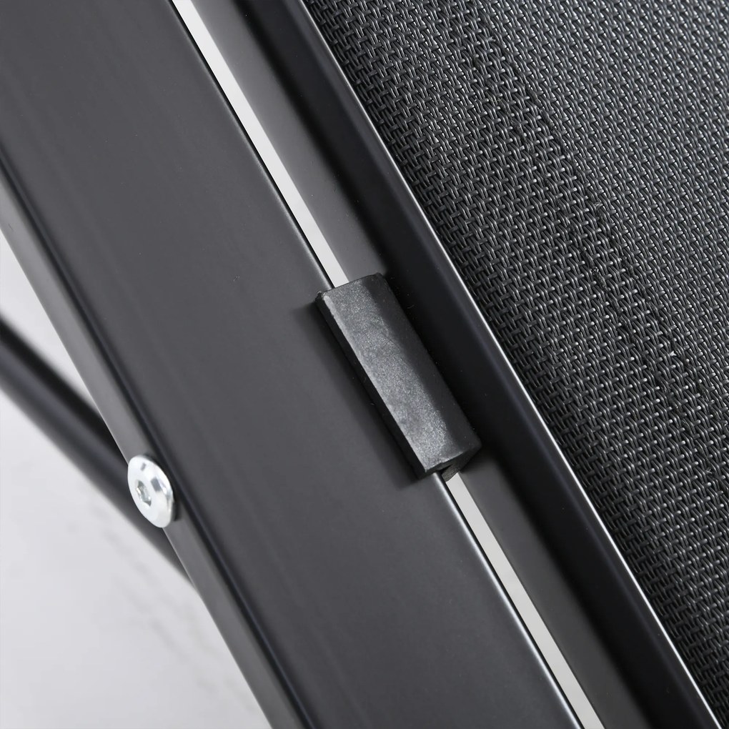 Outsunny Zestaw leżaków ogrodowych z stolikiem 2 sztuki Oddychająca tkanina Stabilna konstrukcja Czarny | Aosom PL