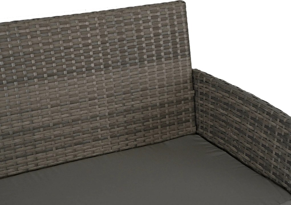 Zestaw Mebli Ogrodowych MISSISIPI Szary Sofa Krzesła Stolik Tarasowy Technorattan Nowoczesne