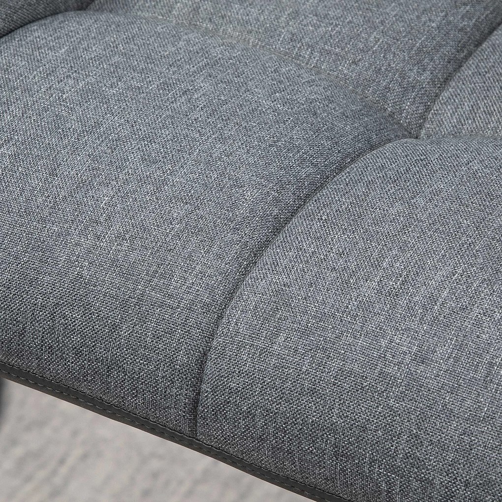 HOMCOM Zestaw 2 stołków barowych retro regulowana wysokość szare skórzane z czarnymi nogami | Aosom PL