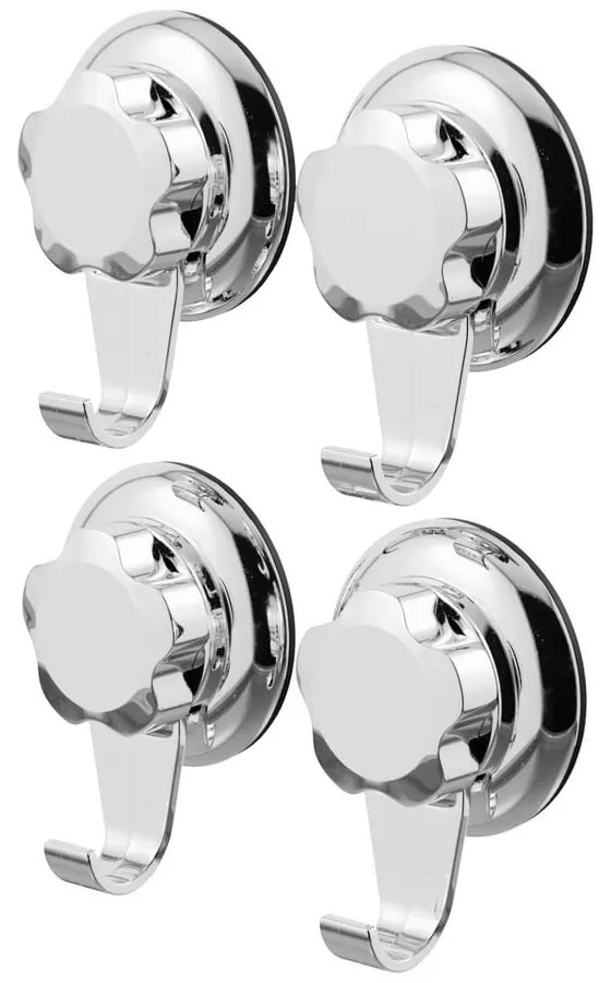 Samoprzylepne metalowe haczyki w kolorze srebra zestaw 4 szt. Bestlock Bath – Compactor