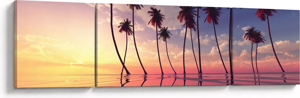 Obraz palm wznoszących się nad powierzchnią (170x50 cm)