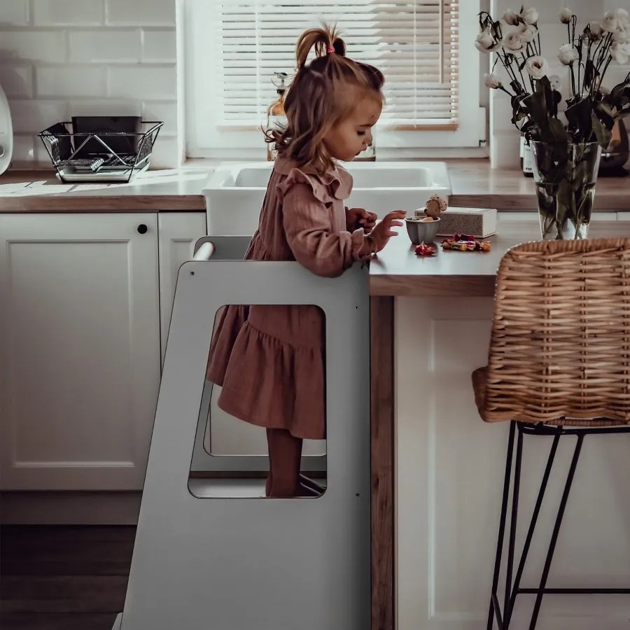 Kitchen helper scandi pomocnik kuchenny dla dziecka, szary - meowbaby®