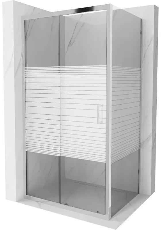 Mexen Apia kabina prysznicowa rozsuwana 135 x 80 cm, pasy, chrom - 840-135-080-01-20