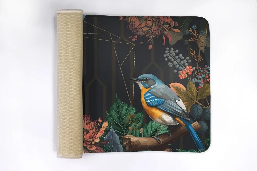 Dywanik do łazienki Dywanik do łazienki Ptak Kwiaty