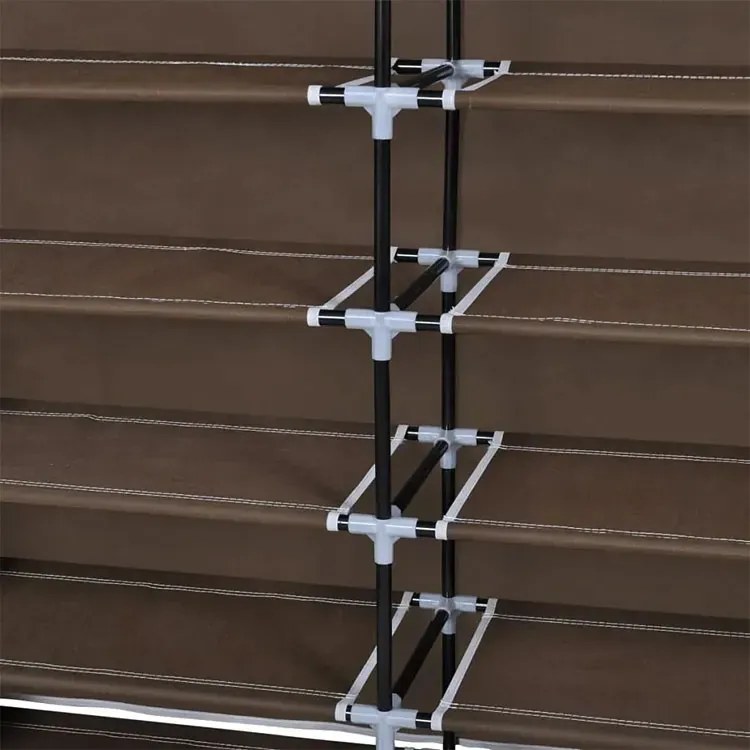 Brązowa tekstylna szafa na buty - Regis 6X