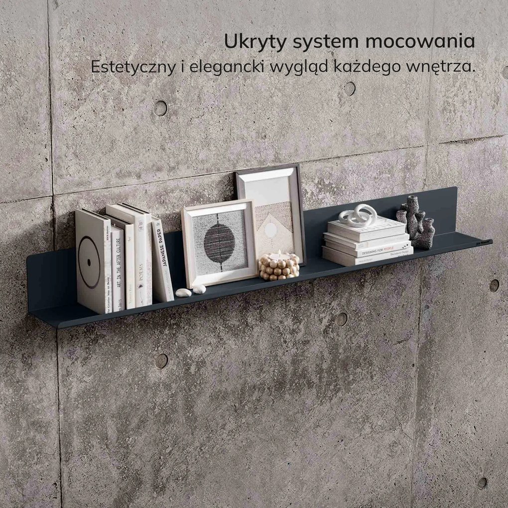 Półka wisząca JOANNE 1200 mm, antracytowa