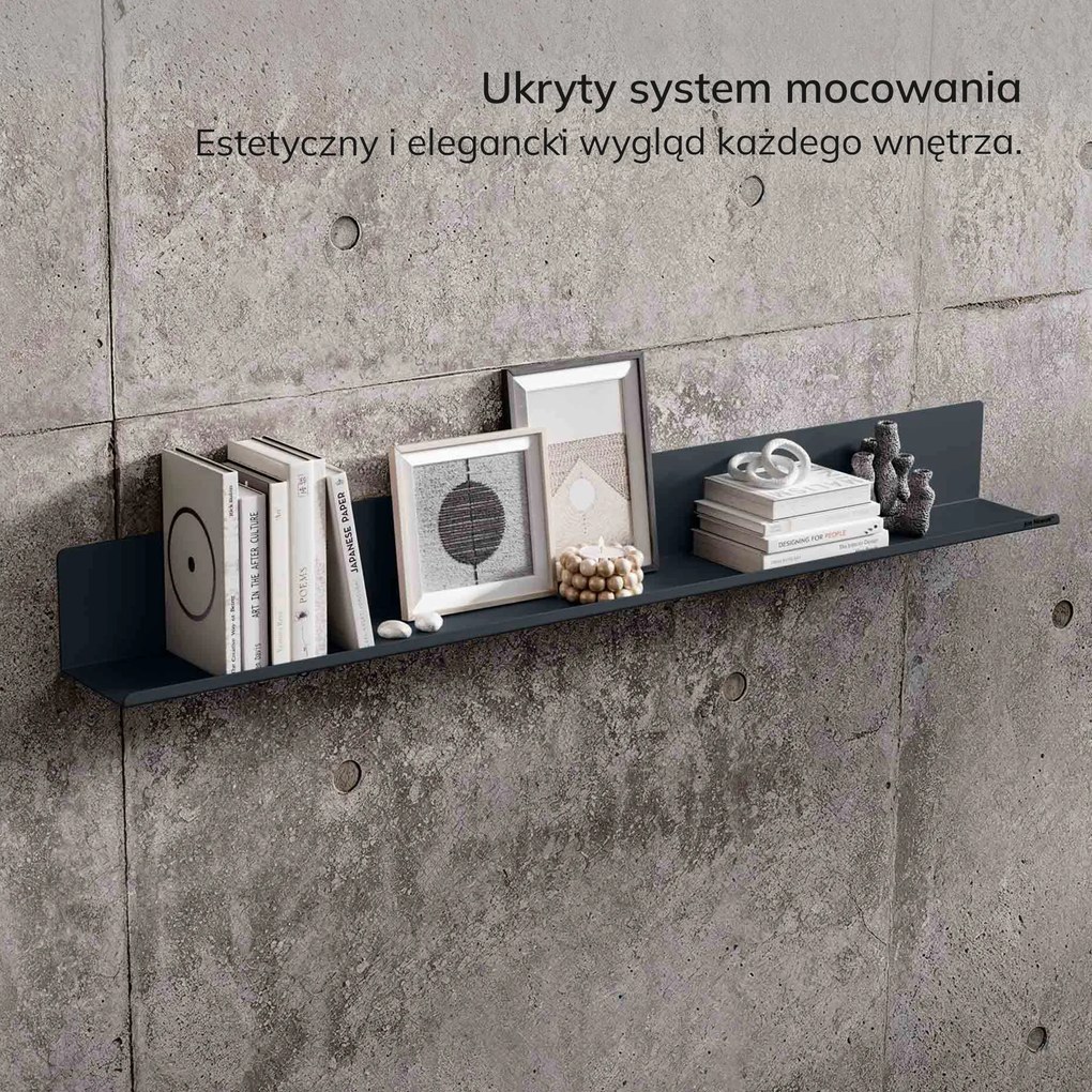 Półka wisząca metalowa antracytowa, 1200 mm: JOANNE