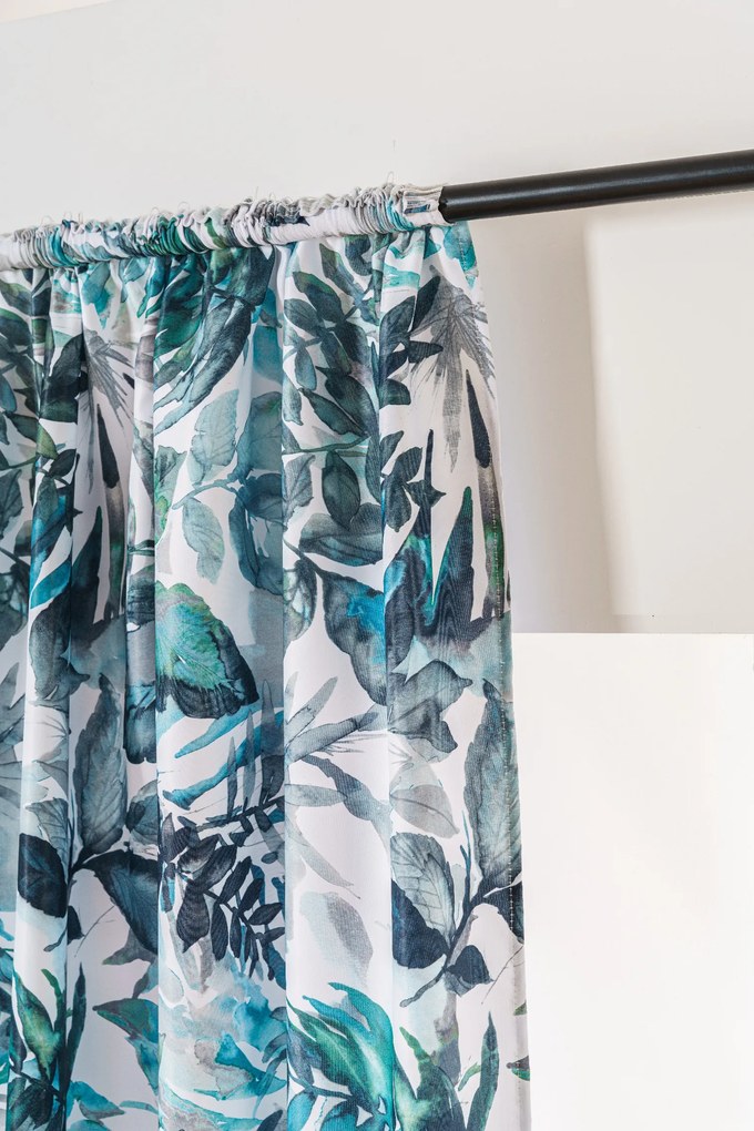 Designerska zasłona CORTINA 140x270 cm, wzorzysta Zawieszanie: Taśma z wiązaniami