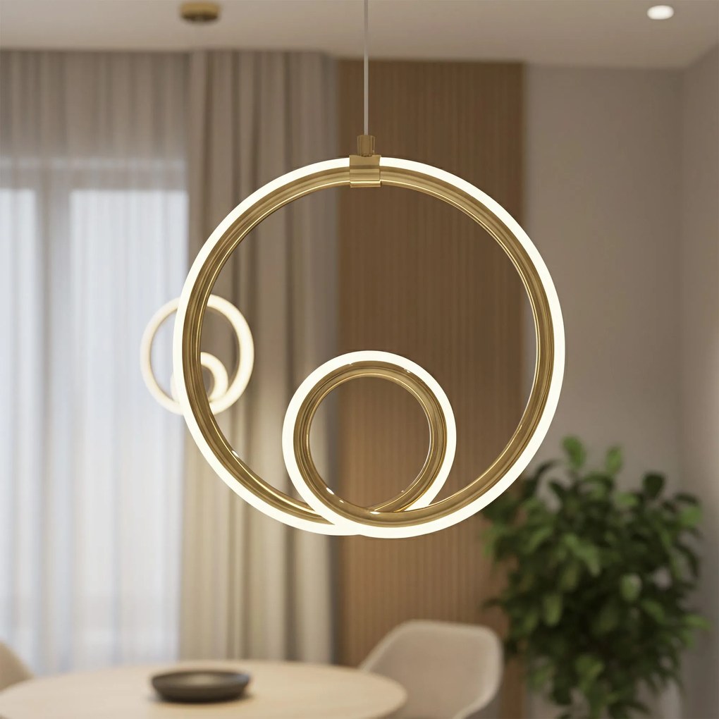 LAMPA SUFITOWA WISZĄCA LED LHJ094-1CP ZŁOTA