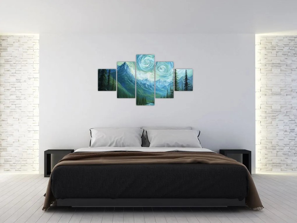 Obraz - Krajobraz z nutą Van Gogha (125x70 cm)