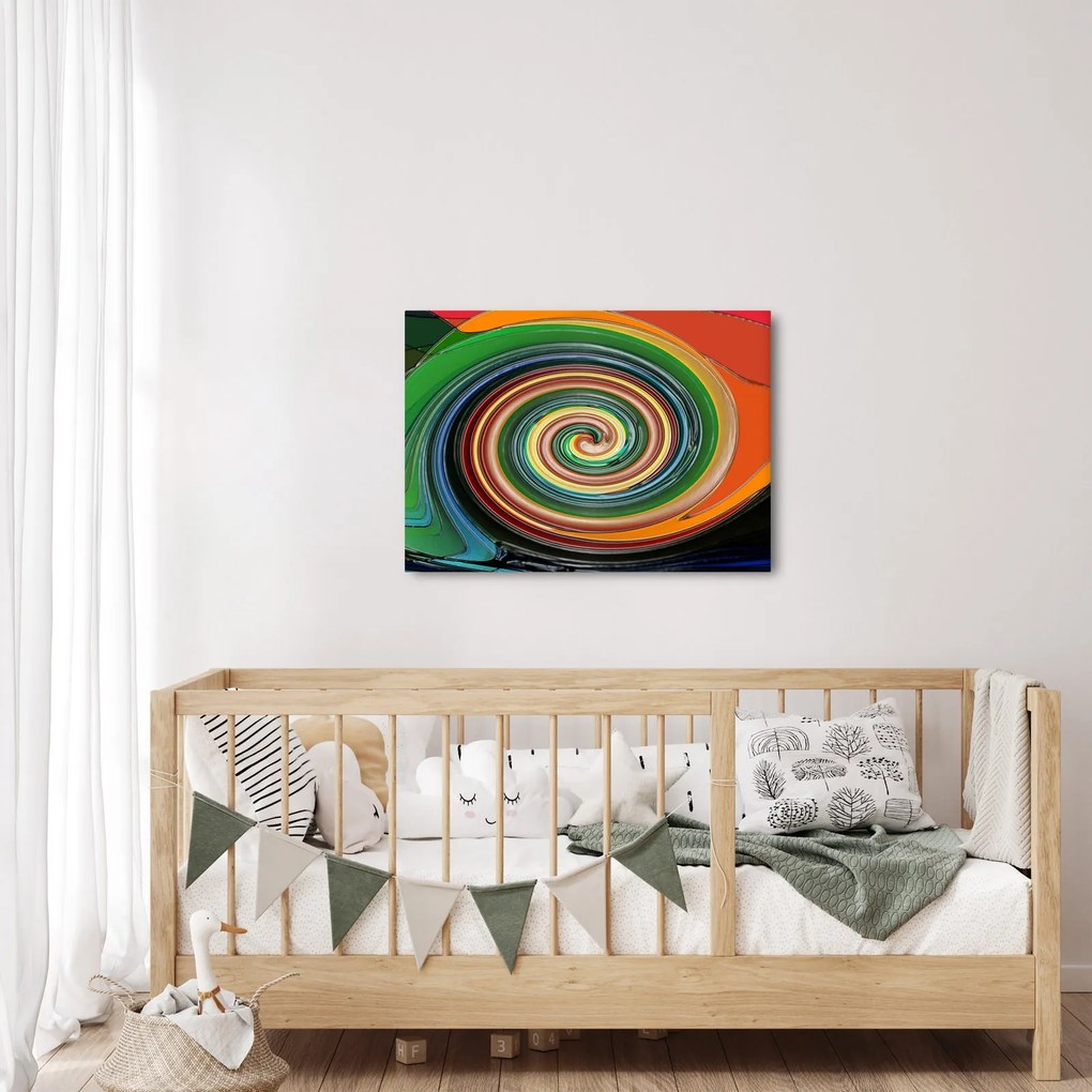 Abstrakcyjny obraz - kolorowa spirala (70x50 cm)