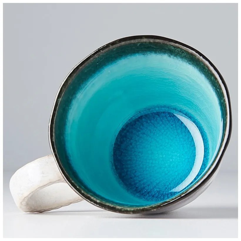 Niebiesko-biały ceramiczny kubek MIJ, 250 ml