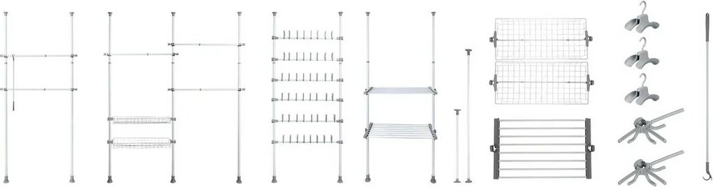 Wenko Zestaw 2 teleskopowych drążków poziomych Herkules, białe